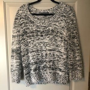 Fuzzy Black & White Sweater - Size XL